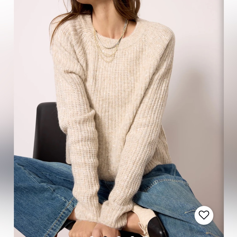 Design History Kori Sequin Pullover - Oatmeal
